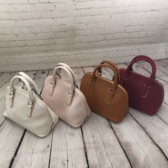 Mini Satchel Handbag w/ Shoulder Strap (Pink) - Picture 8 of 8