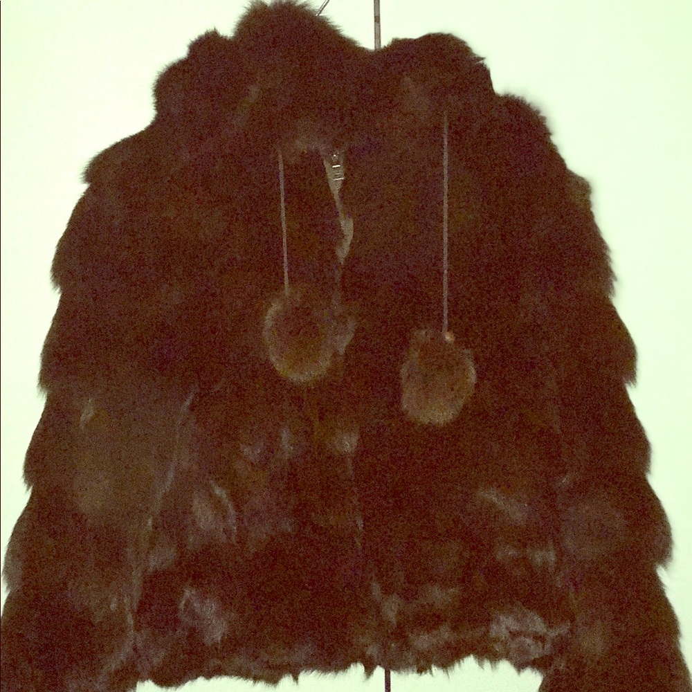 Brown Mink Jacket w/hood