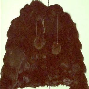 Brown Mink Jacket w/hood