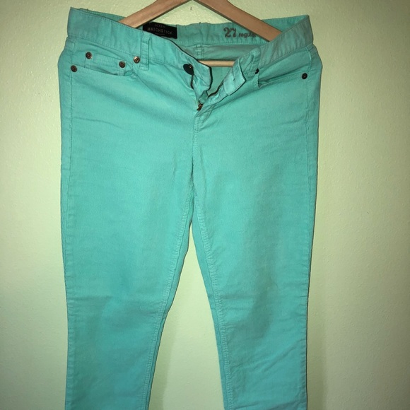 turquoise corduroy pants