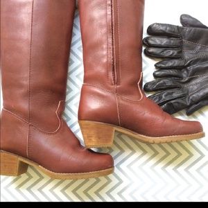 LL Bean Lined Brown Leather Riding Boots