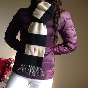Ralph Lauren black and white striped scarf