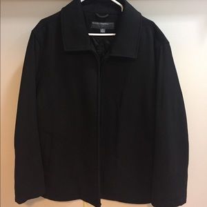 Perry Ellis Portfolio black wool coat