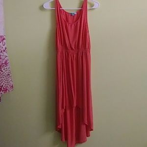 Orange hi-lo dress