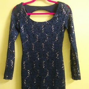 Sequin navy party dress