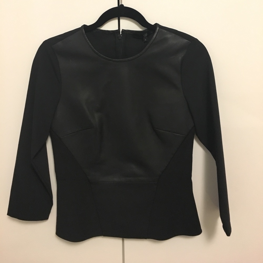Tibi brand new tibi peplum leather top