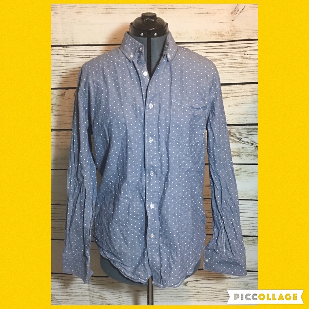 Sovereign Code polka dot chambray shirt - large
