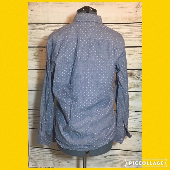 Sovereign Code polka dot chambray shirt - large - Picture 2 of 3