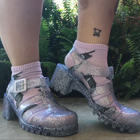 Urban Outfitters Shoes - Sparkly, Heeled, Clear Jellies