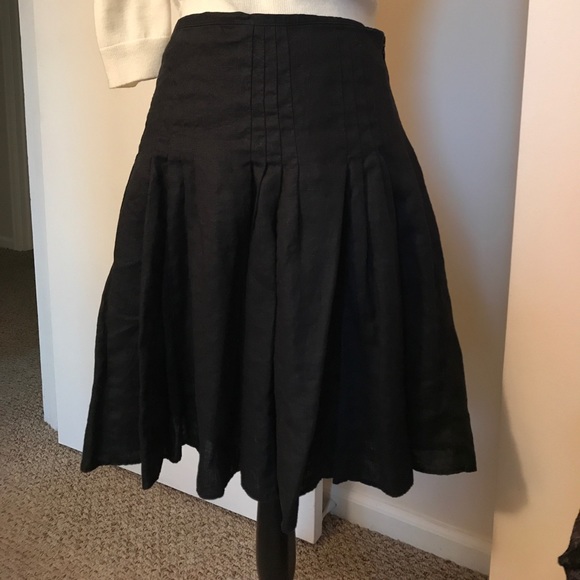 LOFT Dresses & Skirts - FINAL PRICE! LOFT black linen skater skirt. Lined