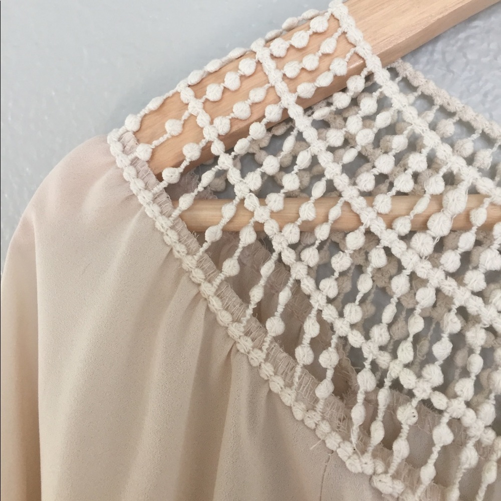 Cream peasant style blouse