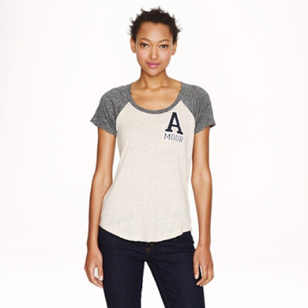 J. Crew "Amour" Linen Baseball Tee - Picture 6 of 8