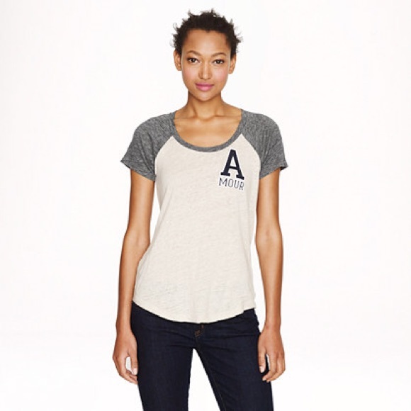 J. Crew "Amour" Linen Baseball Tee - Picture 6 of 8