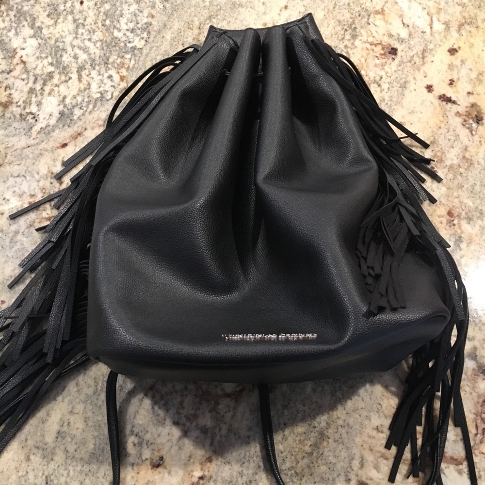 Fringe black backpack
