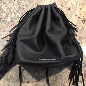 Fringe black backpack