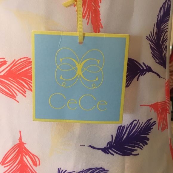 CeCe by Cynthia Steffe Delaney feather print dress - Picture 3 of 8