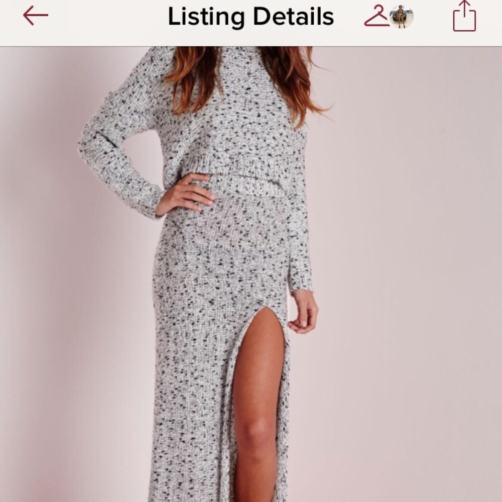 Crop top sweater and skirt set