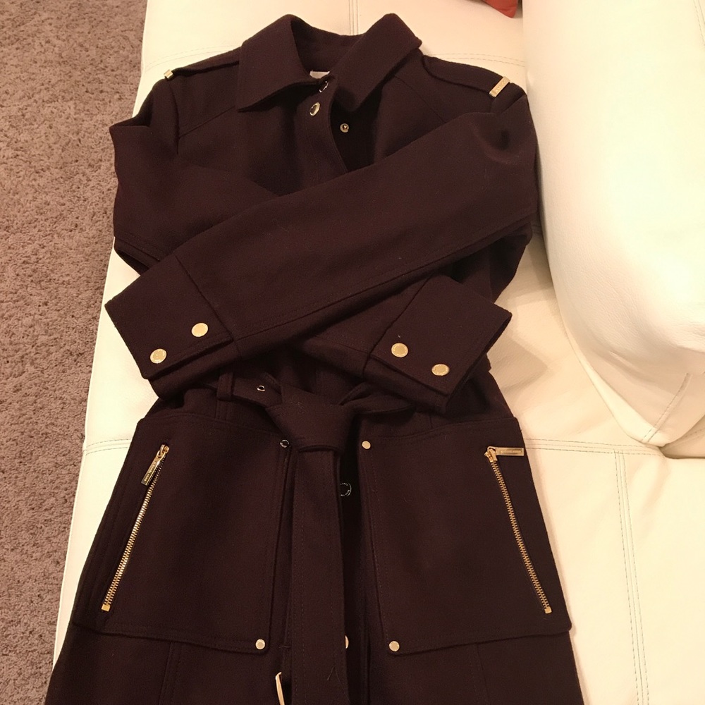 Michael Kors Asymmetrical Wool Blend Coat