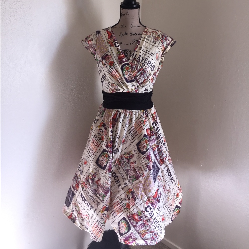 Dress, pin up dress, rockabilly dress, v-neck
