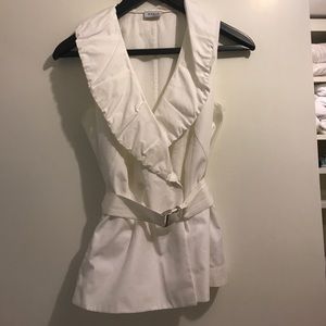 Akris white blouse with belt