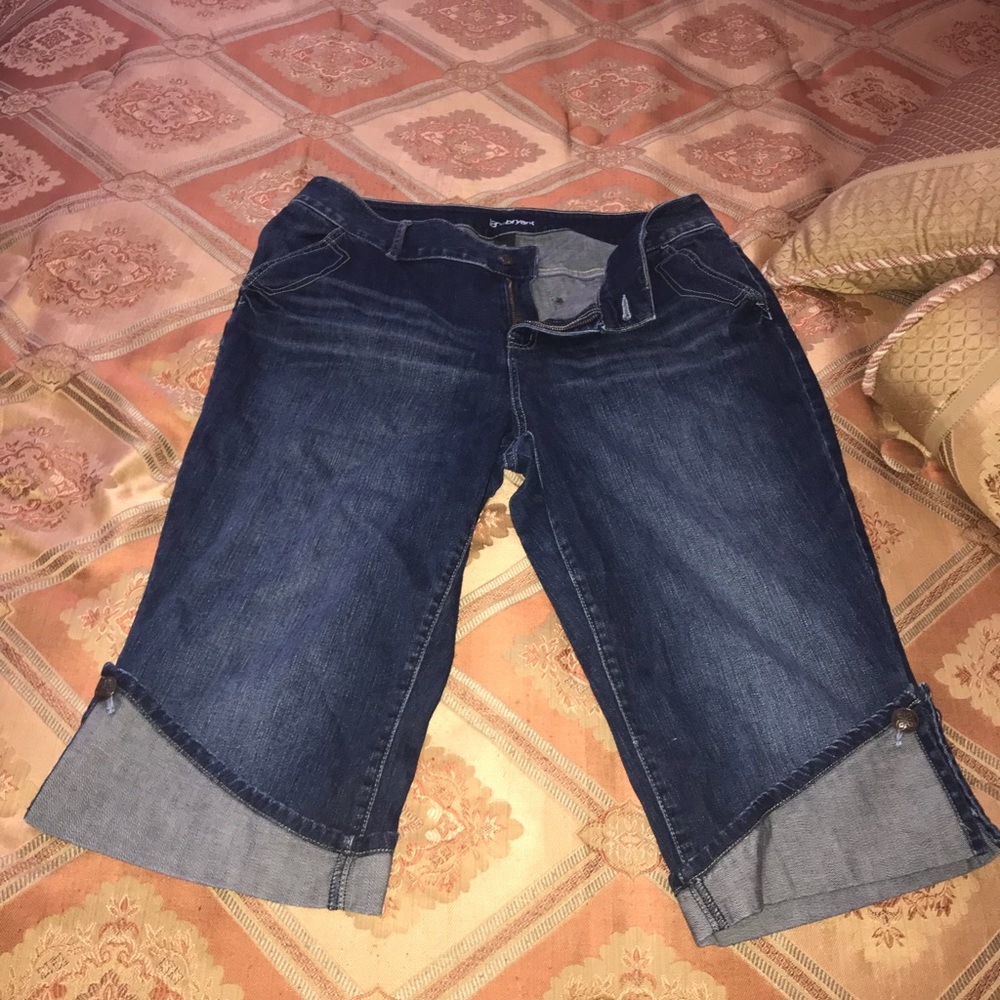 Plus size denim Bermuda shorts