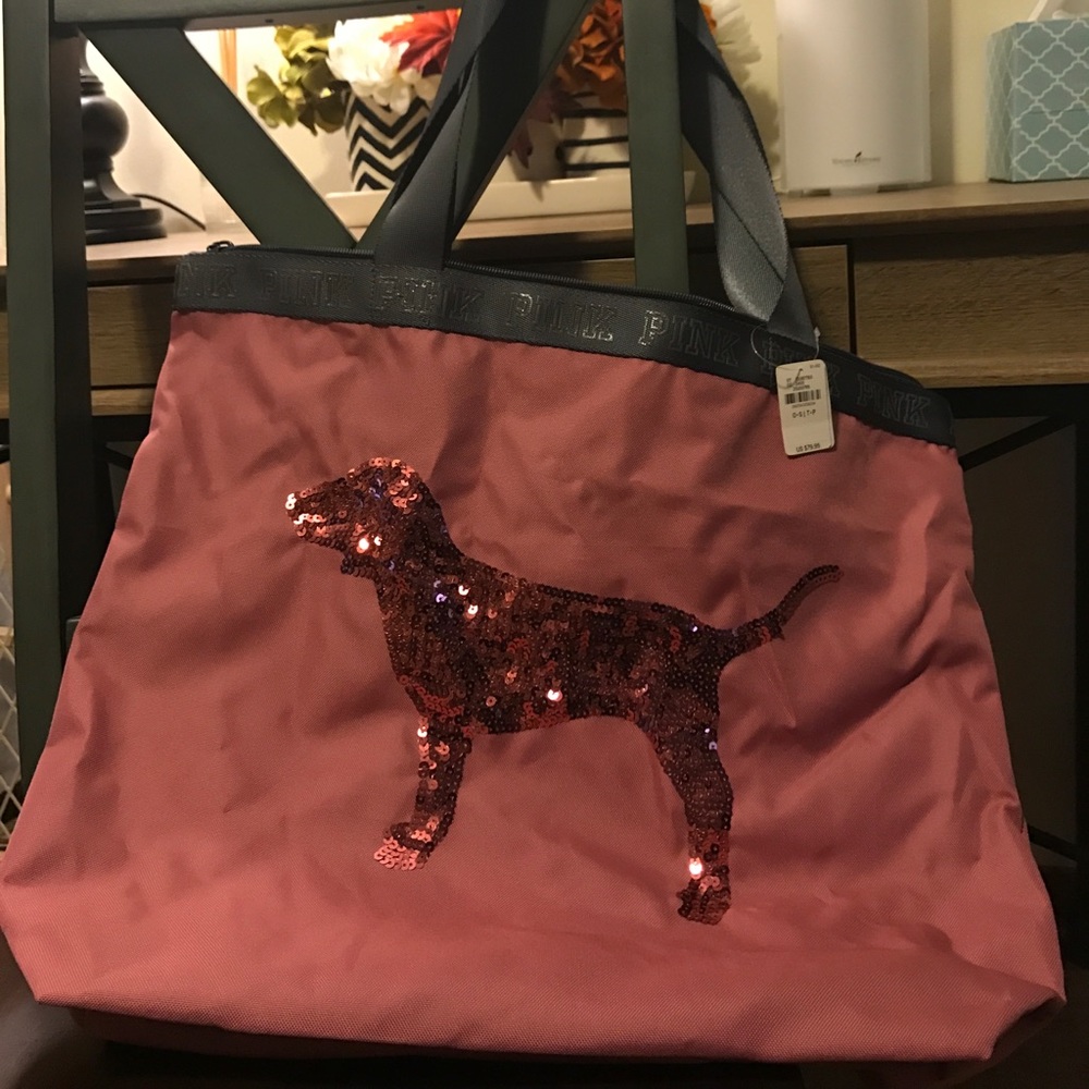 Sold NWT Victoria secret pink sequin bag