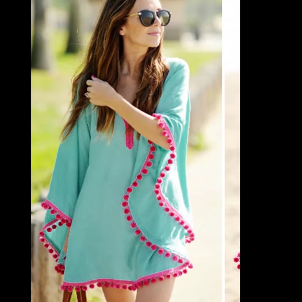 ๐Pom Pom Bathingsuit Coverup Dress๐ - Picture 4 of 4