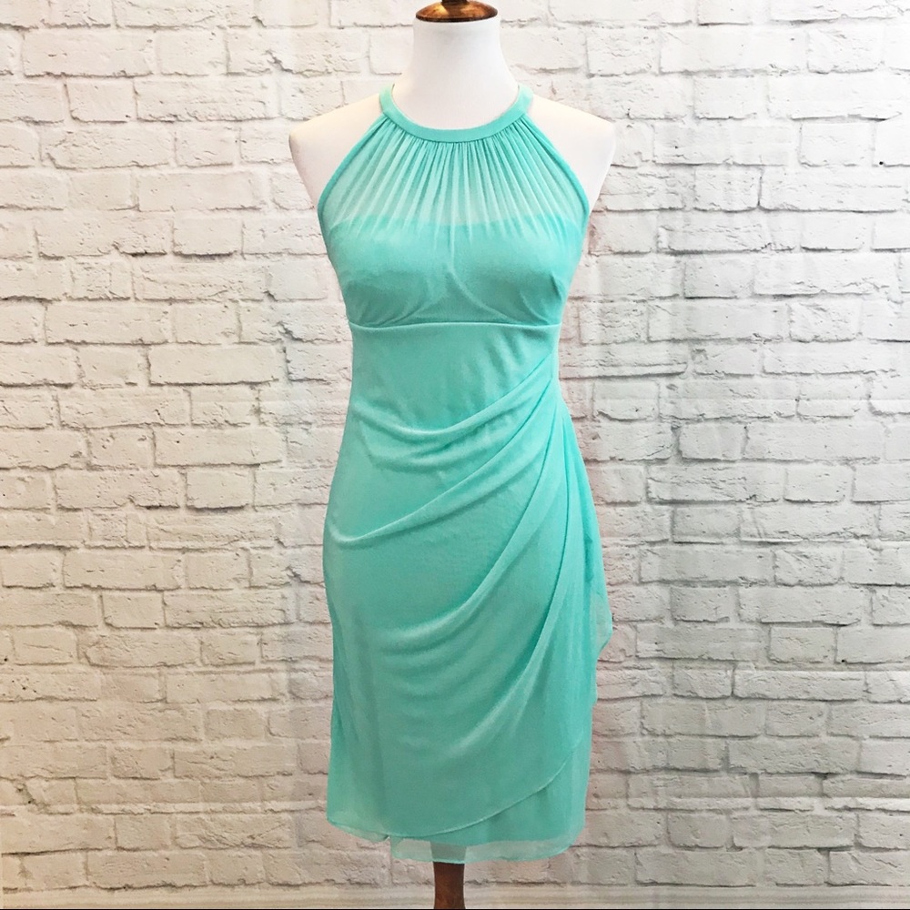 David’s Bridal Sleeveless Dress with Side Cascade