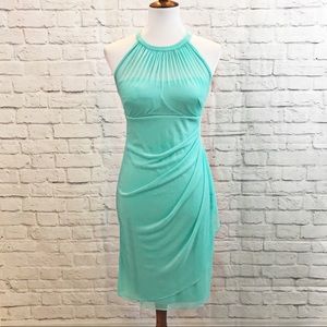 David’s Bridal Sleeveless Dress with Side Cascade