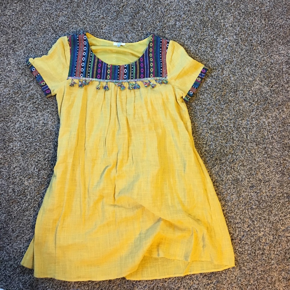 Yellow Dress with Embroidery