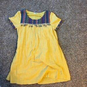 Yellow Dress with Embroidery