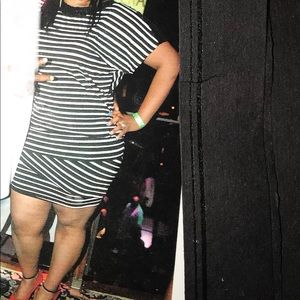 Black and white stripe dress
