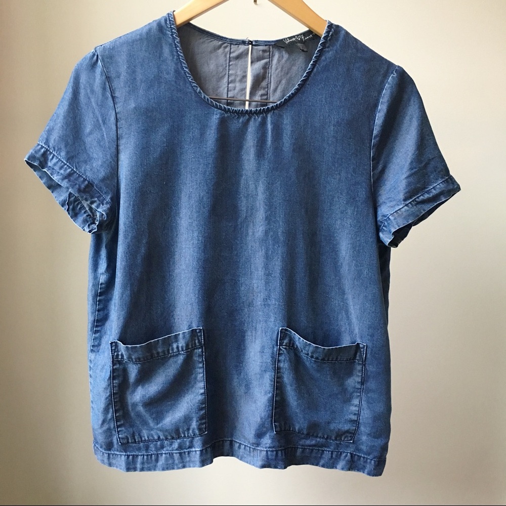 Double Pocket Chambray Top