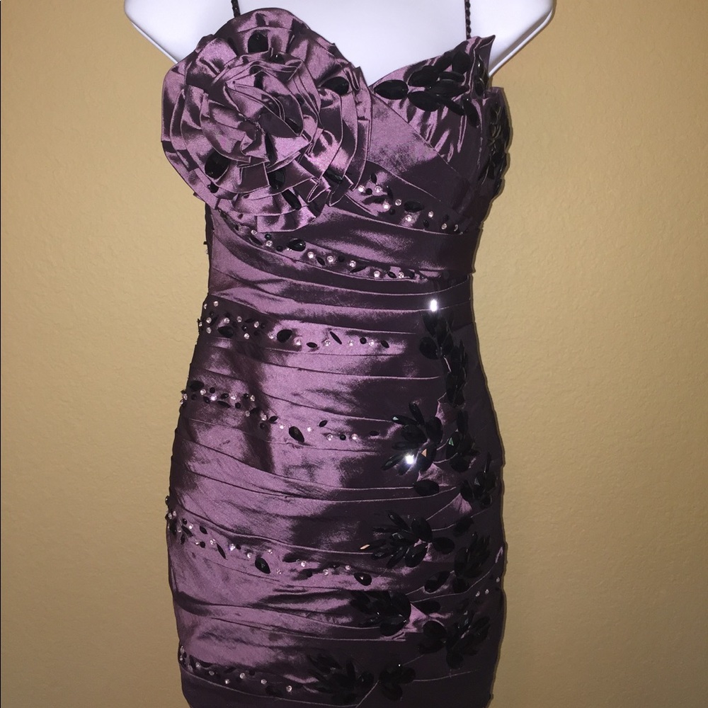 Dark purple cocktail dress
