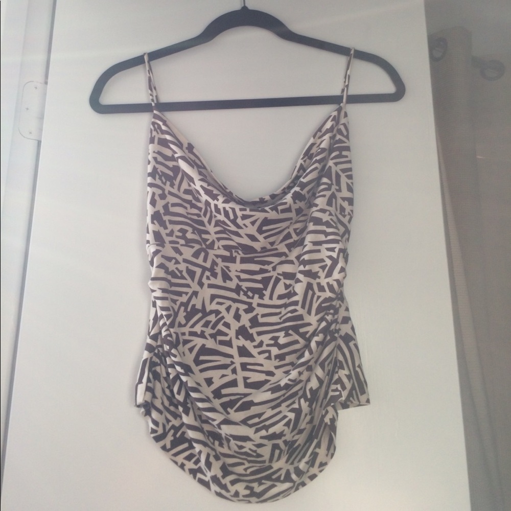 Diane von furstenberg cowl neck silk top