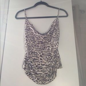 Diane von furstenberg cowl neck silk top