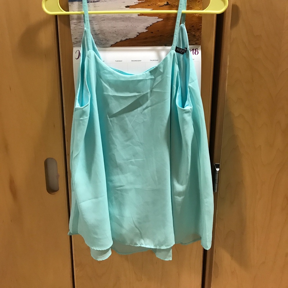 Flowy Mint Ruffle Tank