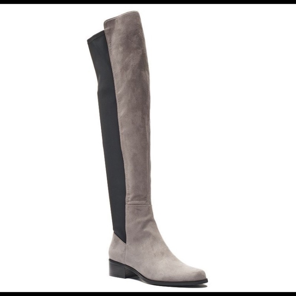 over-the-knee grey boots
