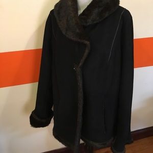 FINAL SALE - Lane Bryant Vegan Suede fur coat