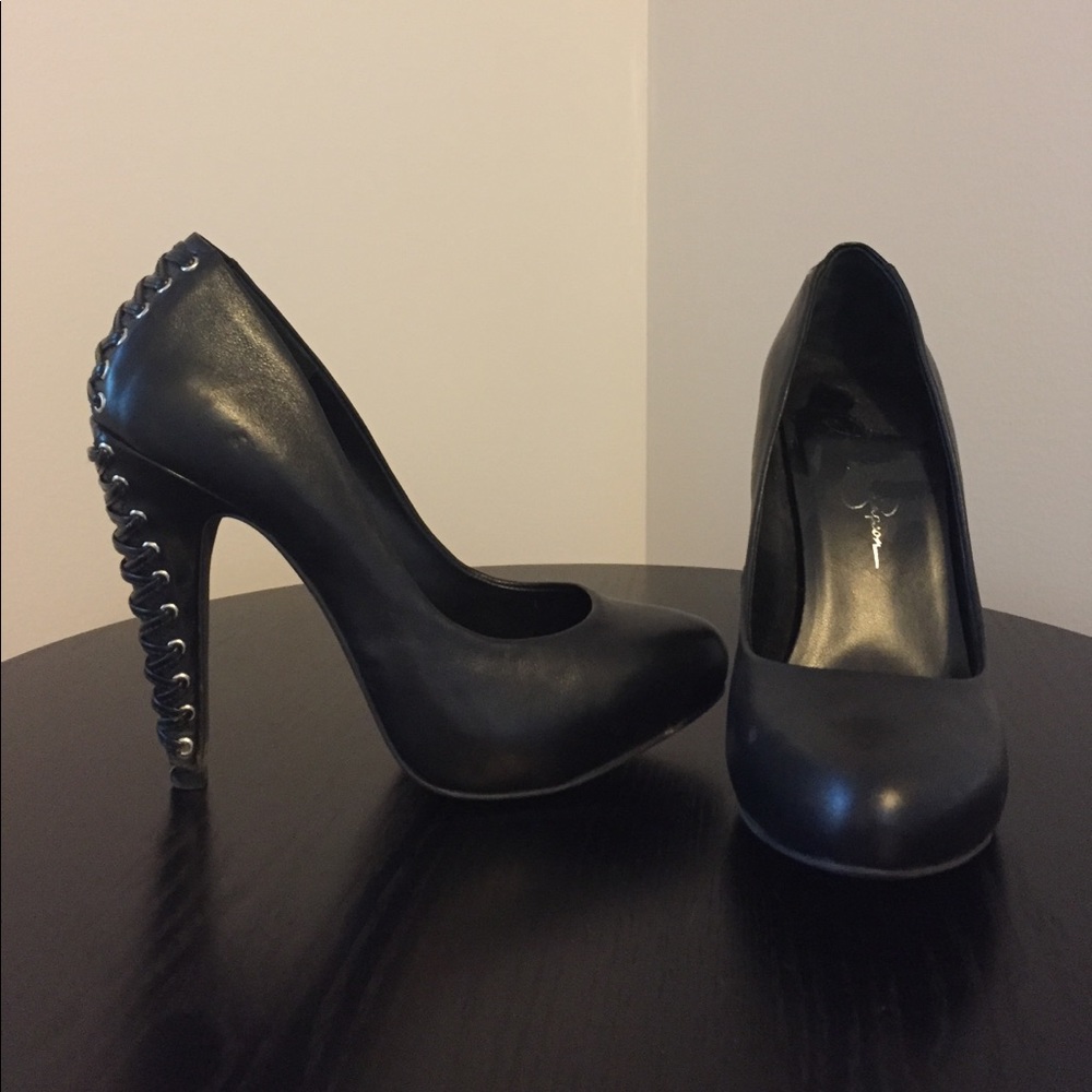 Jessica Simpson Black Corset Pumps