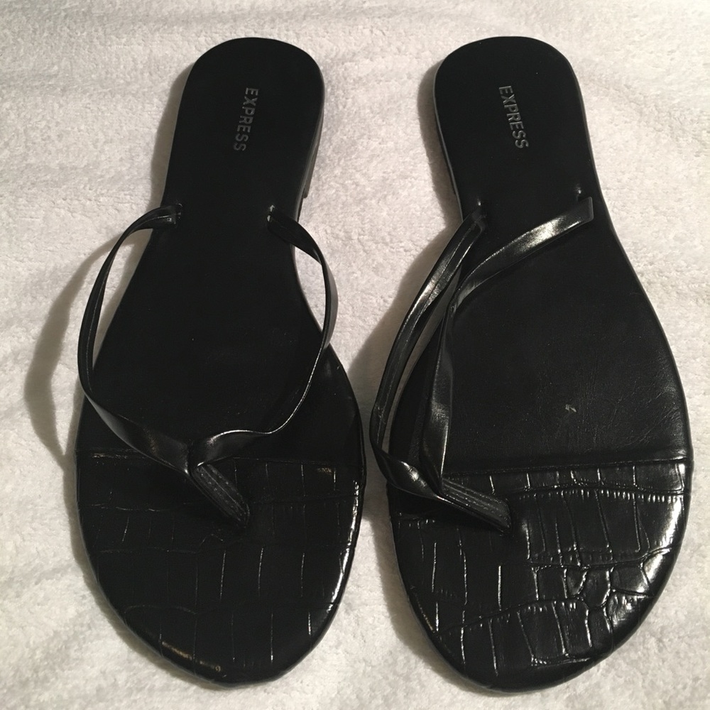 Black flip flops