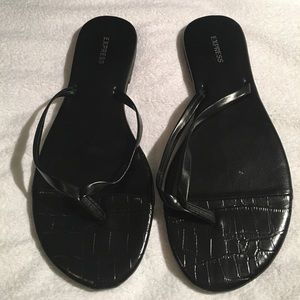 Black flip flops