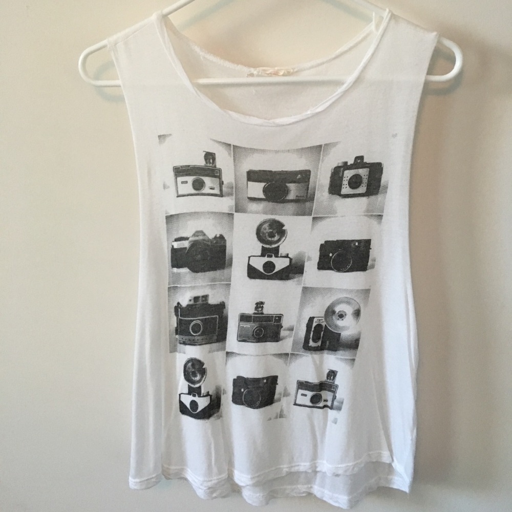 Camera collage tank top