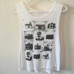 Camera collage tank top