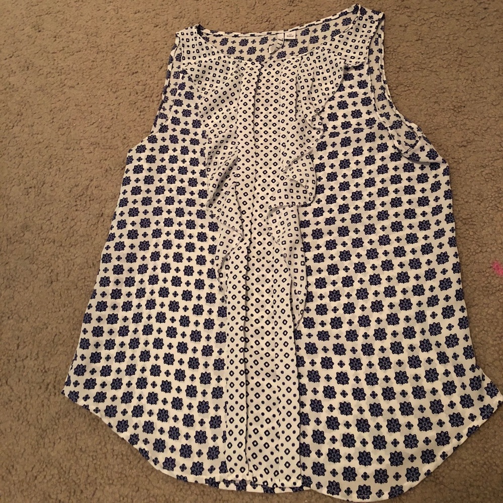 super cute white and blue tank top