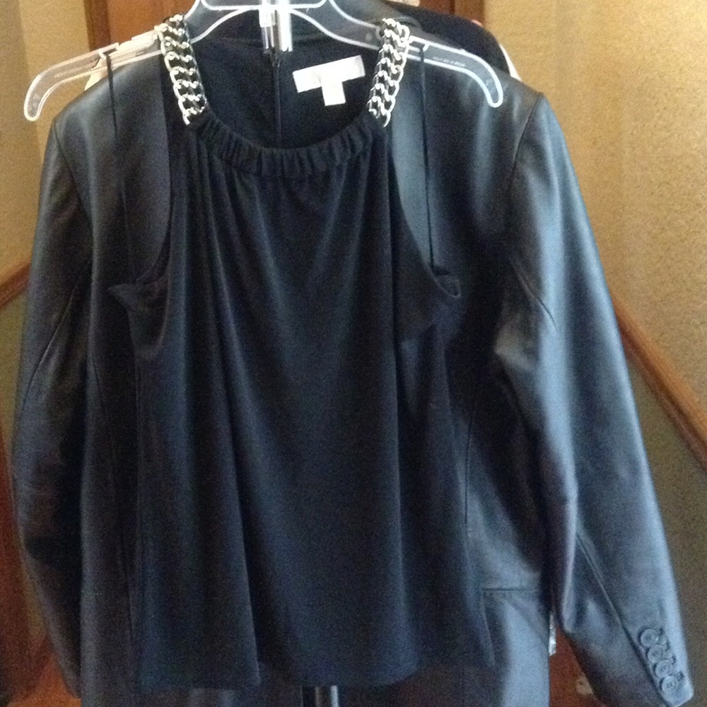 Michael Kors sleeveless chain blouse, Blk M