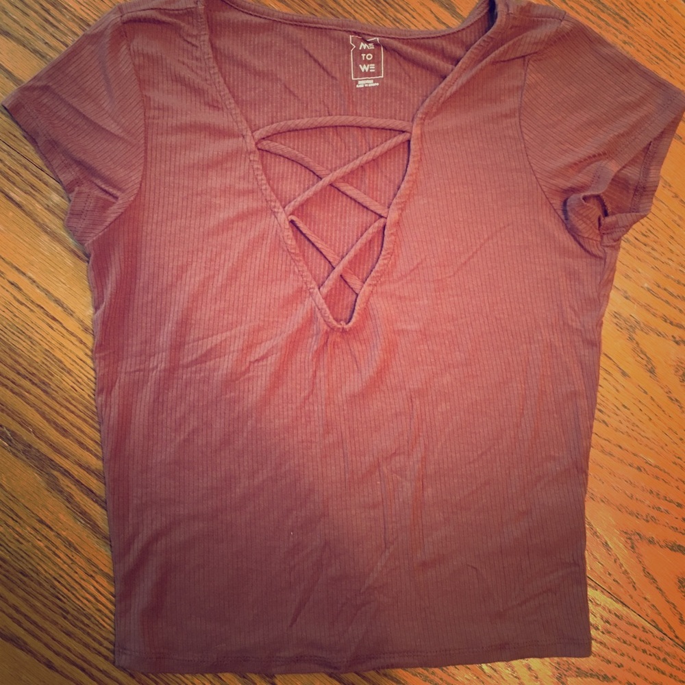 PAC SUN "me to we" short sleeved crop top size M