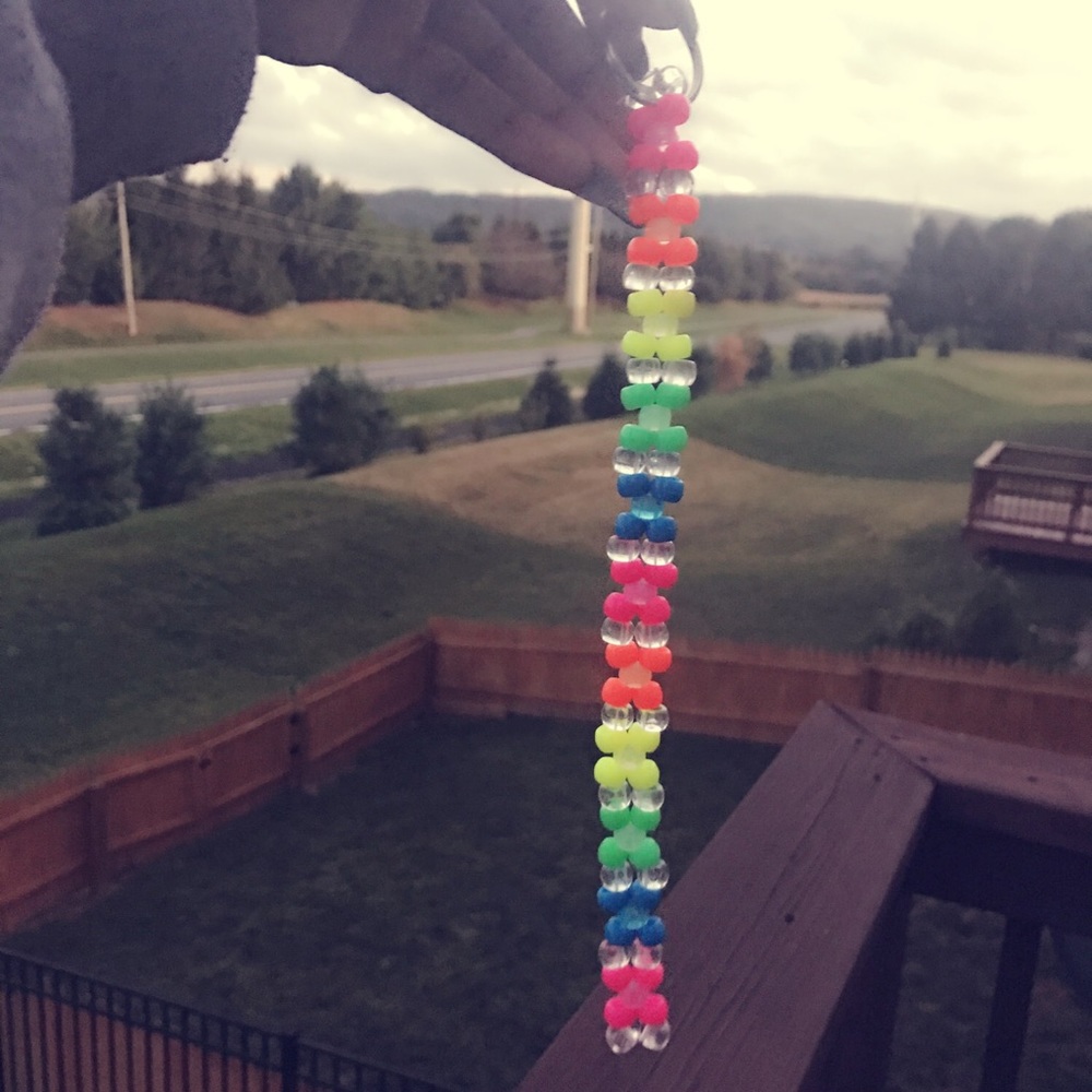 Rainbow Kandi Keychain