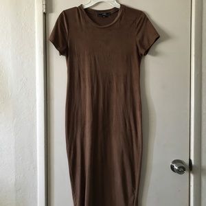 Brown Velvet hugging dress