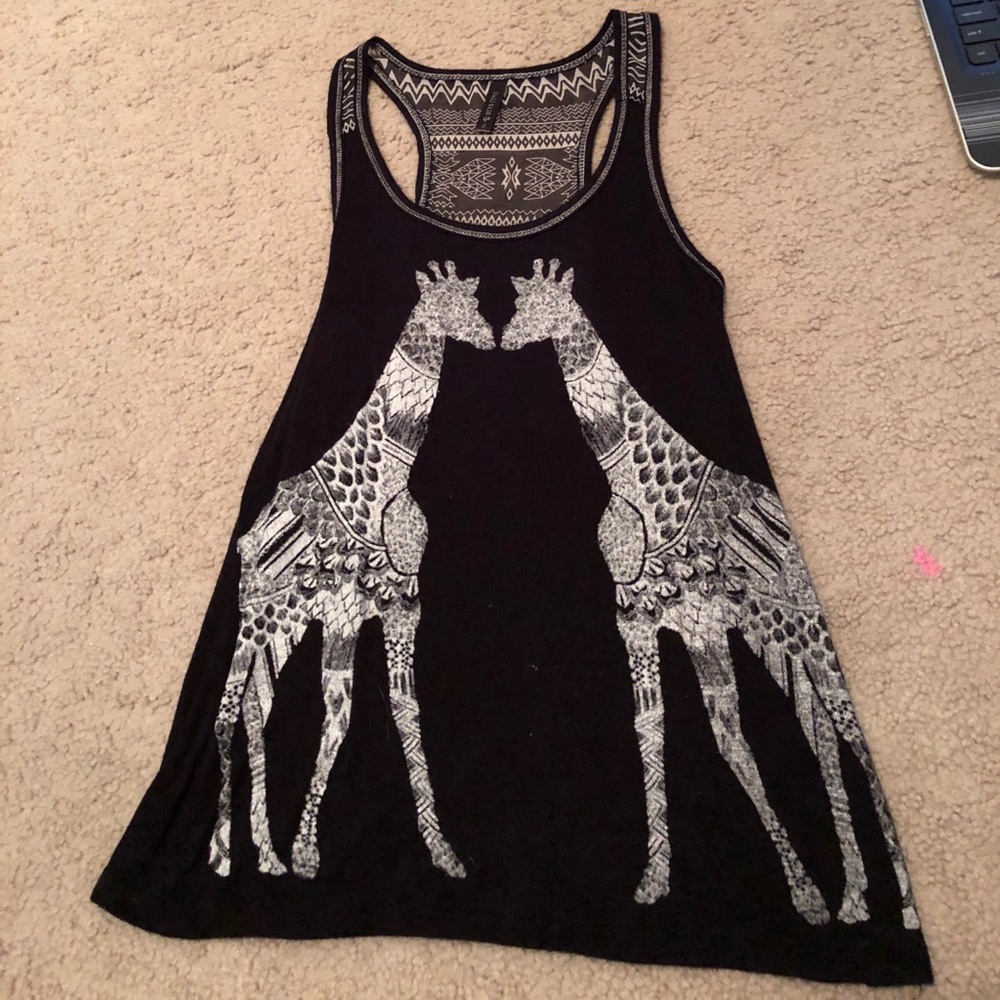 Super cute black giraffe tank top